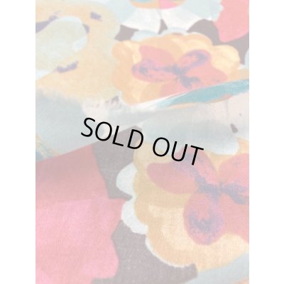 画像5: 生地：フラワー柄綿レーヨン（茶／赤）