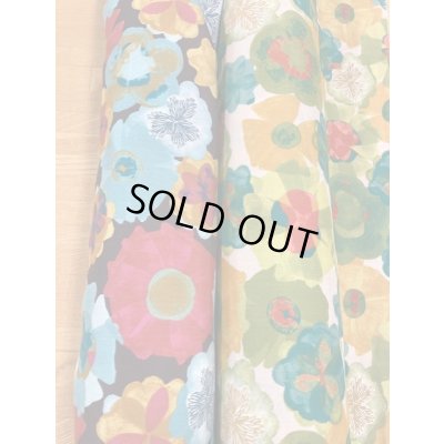 画像9: 生地：フラワー柄綿レーヨン（茶／赤）