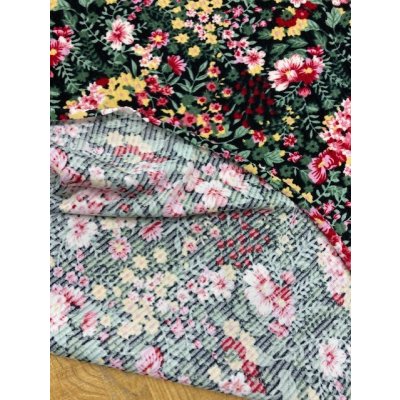 画像3: 生地：花柄ポリエステルニット（黒）