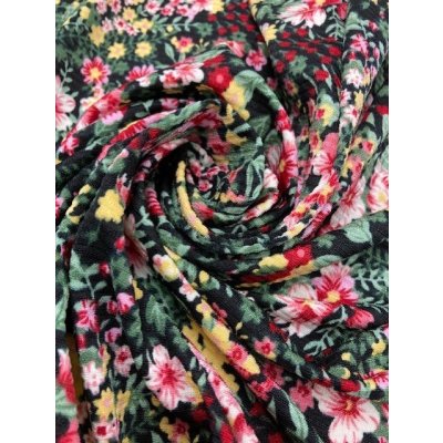 画像5: 生地：花柄ポリエステルニット（黒）