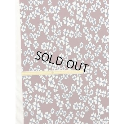 画像1: 生地：レトロ花柄ポリエステルニット（エンジ）