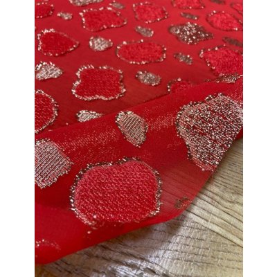 画像5: 生地：ポリエステルシフォン（赤／ゴールド）