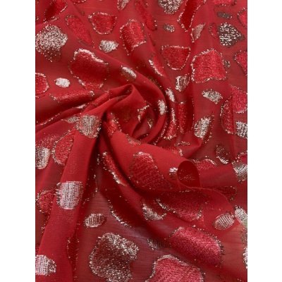 画像6: 生地：ポリエステルシフォン（赤／ゴールド）