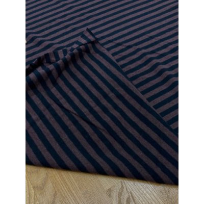 画像4: 生地：綿ボーダー天竺（茶／黒）