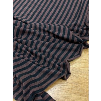 画像7: 生地：綿ボーダー天竺（茶／黒）