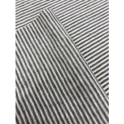 画像3: 生地：綿細ボーダー天竺（生成／ベージュ杢）