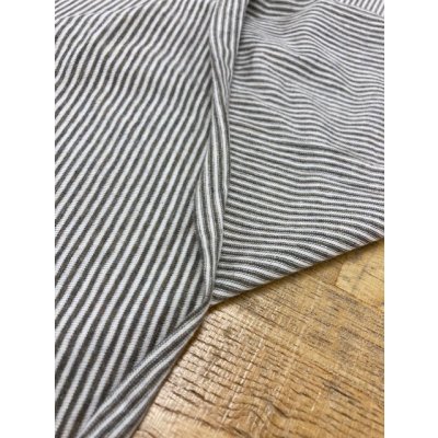 画像4: 生地：綿細ボーダー天竺（生成／ベージュ杢）