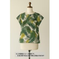 生地：葉っぱ柄リネン（緑系）