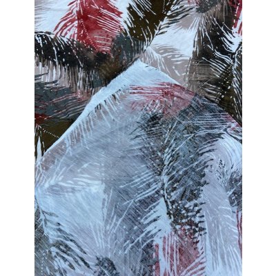 画像4: 生地:葉っぱ柄リネン(赤系)