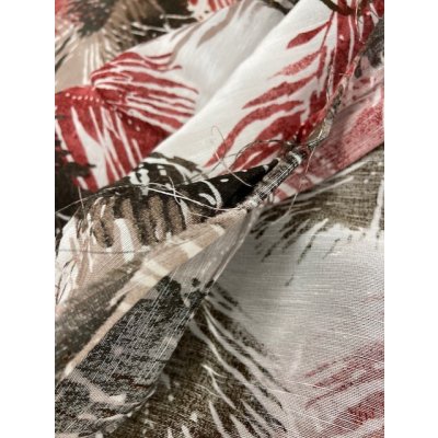 画像5: 生地:葉っぱ柄リネン(赤系)