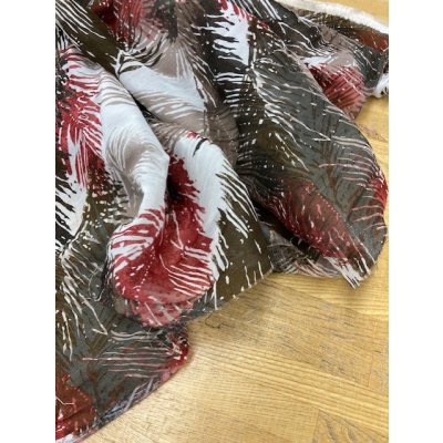 画像6: 生地:葉っぱ柄リネン(赤系)