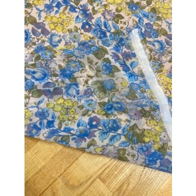 画像3: 生地:花柄ポリエステル(生成/ブルー)