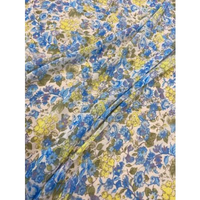 画像7: 生地:花柄ポリエステル(生成/ブルー)