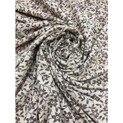 画像7: 生地：花柄ポリニット（ベージュ／茶）