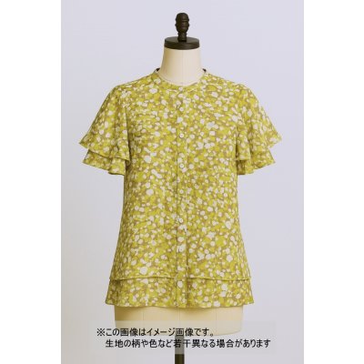 画像1: 生地：ポリエステル楊柳プリント（イエロー系）