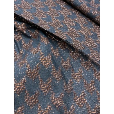 画像6: 生地：ラメ入り千鳥格子柄ポリ（オレンジ／黒）