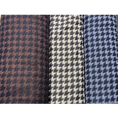 画像8: 生地：ラメ入り千鳥格子柄ポリ（オレンジ／黒）