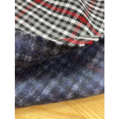 画像4: 生地：チェック柄裏起毛（グレー／赤）