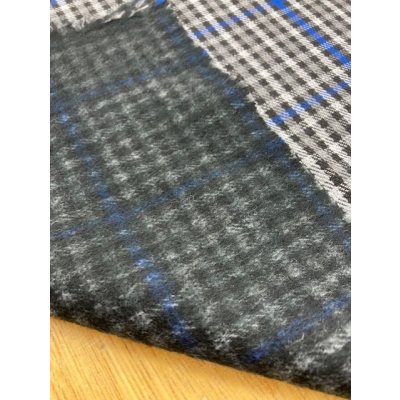 画像3: 生地：チェック柄裏起毛（グレー／青）