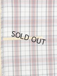 生地:チェック柄裏起毛(白/赤)