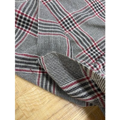 画像4: 生地：チェック柄ウールガーゼ（こげ茶／赤）