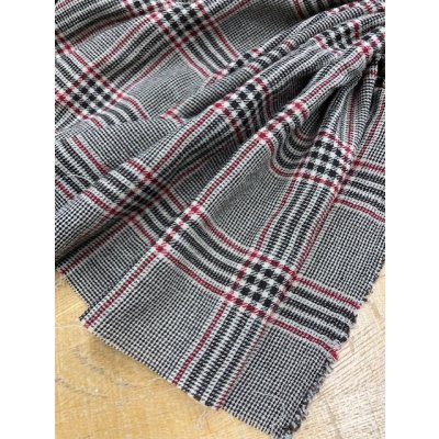 画像6: 生地：チェック柄ウールガーゼ（こげ茶／赤）