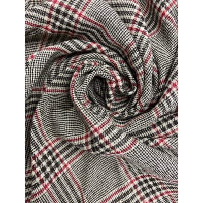画像7: 生地：チェック柄ウールガーゼ（こげ茶／赤）