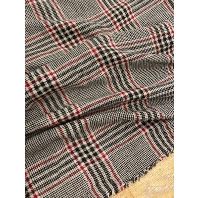 画像3: 生地：チェック柄ウールガーゼ（こげ茶／赤）