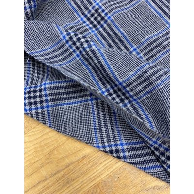 画像4: 生地：チェック柄ウールガーゼ（紺／青）