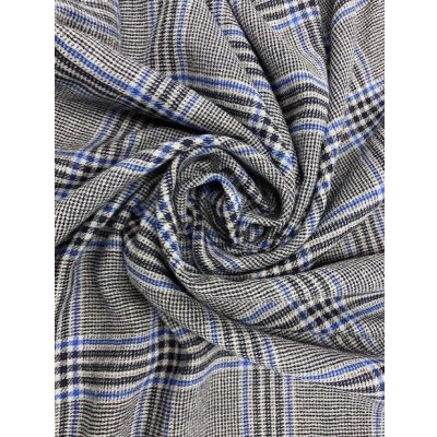 画像6: 生地：チェック柄ウールガーゼ（紺／青）