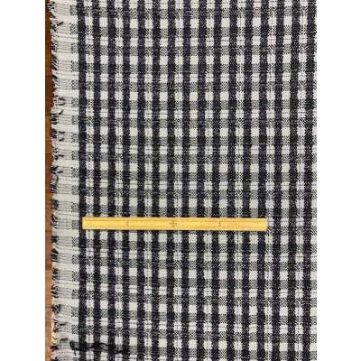 画像1: 生地：チェック柄ジャガード（グレー／紺）