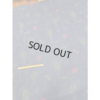 画像1: 生地： ギアパーツ柄（紺）