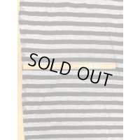 生地：シルケット加工ボーダー柄天竺（グレー／黒）