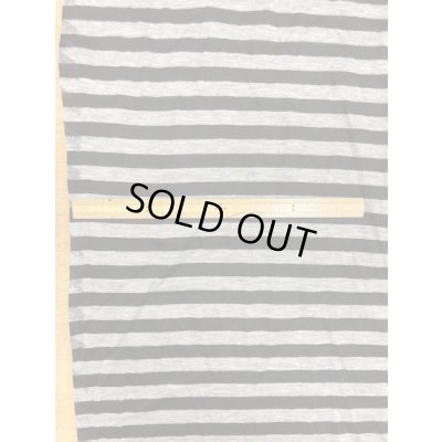 画像1: 生地：シルケット加工ボーダー柄天竺（グレー／黒）