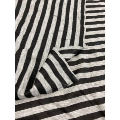 画像3: 生地:シルケット加工ボーダー柄天竺(グレー/黒)