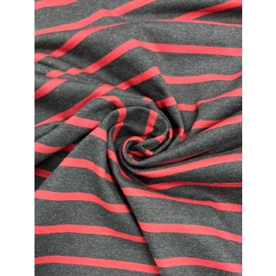 画像6: 生地：ボーダー柄天竺ニット（グレー／赤）