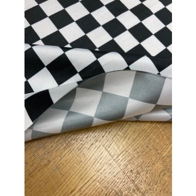 画像4: 生地：格子柄ポリステル（黒／白）