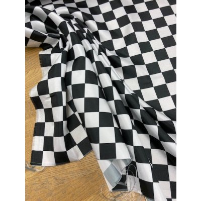 画像5: 生地：格子柄ポリステル（黒／白）