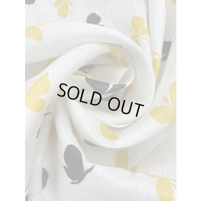 画像6: 生地：蝶柄リネン（白）