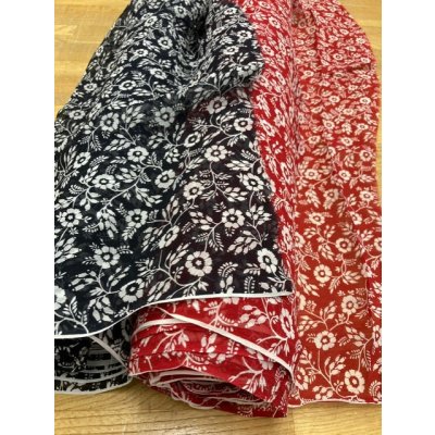 画像7: 生地：花柄シフォン（紺）