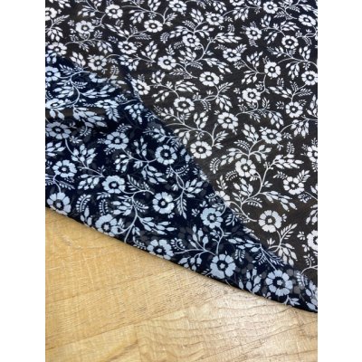 画像3: 生地：花柄シフォン（紺）
