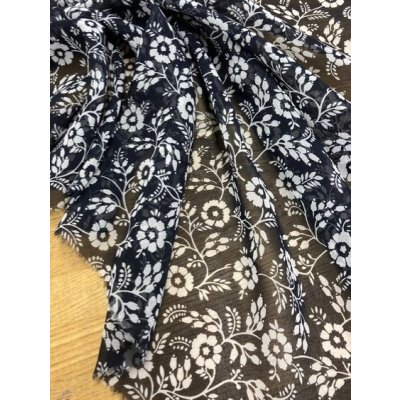 画像5: 生地：花柄シフォン（紺）