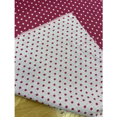 画像4: 生地：スクエア綿ダブルガーゼ （濃ピンク／白）