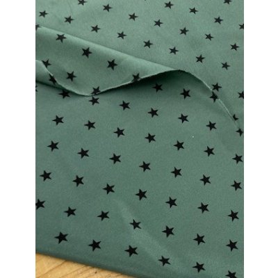 画像4: 生地:星柄ポリエステルデシン(グリーン×ブラック)