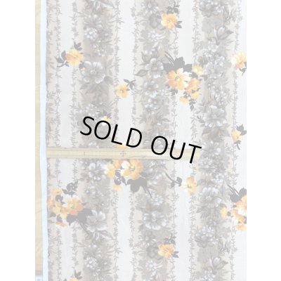 画像1: 生地：花柄ストライプコットン（ベージュ）