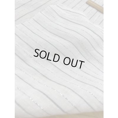 画像3: 生地：ラメストライプ柄綿麻（白／グレー）