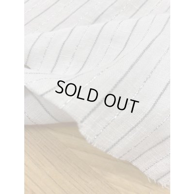 画像4: 生地：ラメストライプ柄綿麻（白／グレー）