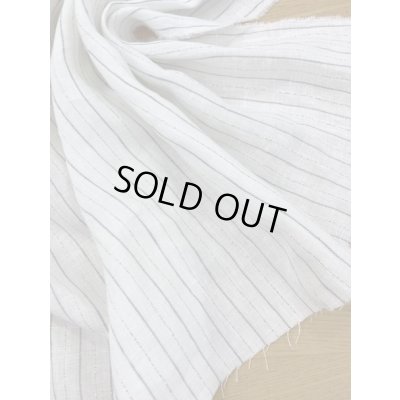 画像5: 生地：ラメストライプ柄綿麻（白／グレー）