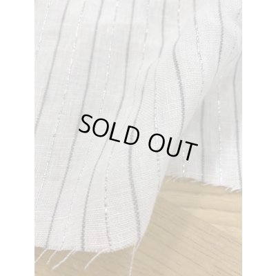 画像7: 生地：ラメストライプ柄綿麻（白／グレー）