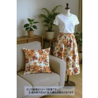生地：花柄コットンリネン（キナリ）